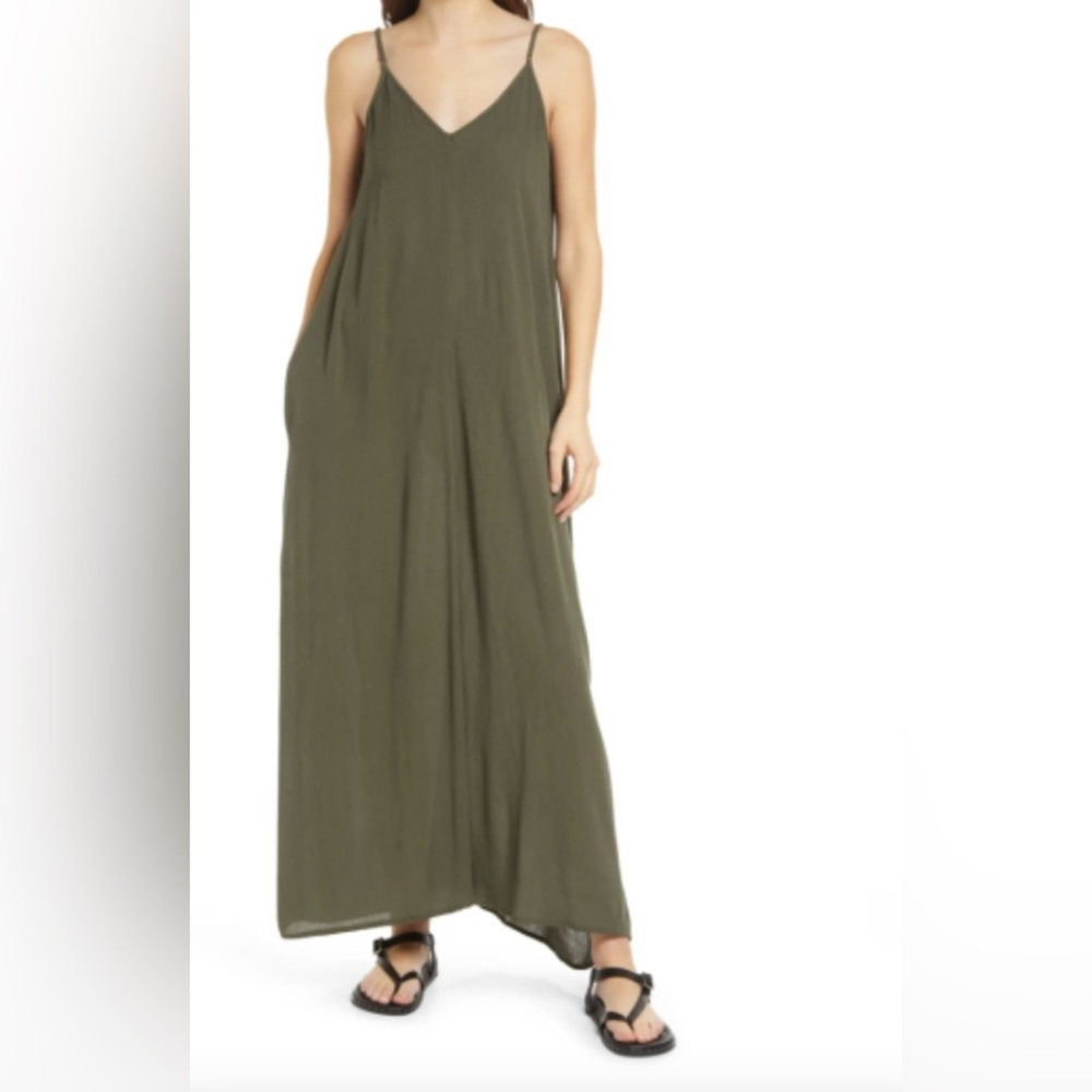 Olive green maxi dress